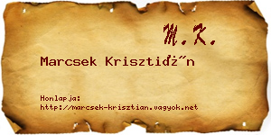 Marcsek Krisztián névjegykártya
